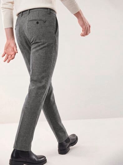 Premium Sport-Flanell Hose Grau Gestreift