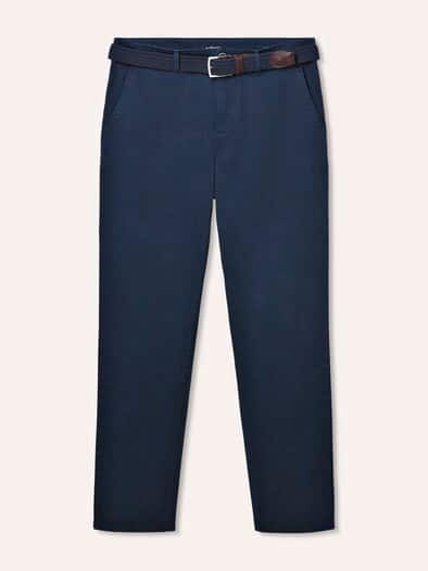 Chino inklusive Gürtel Marine