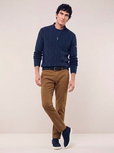 Chino inklusive Gürtel Cognac