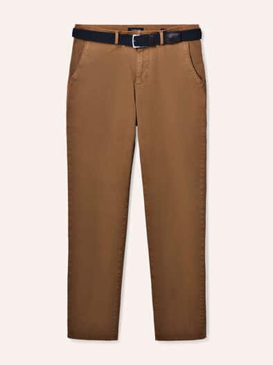 Chino inklusive Gürtel Cognac