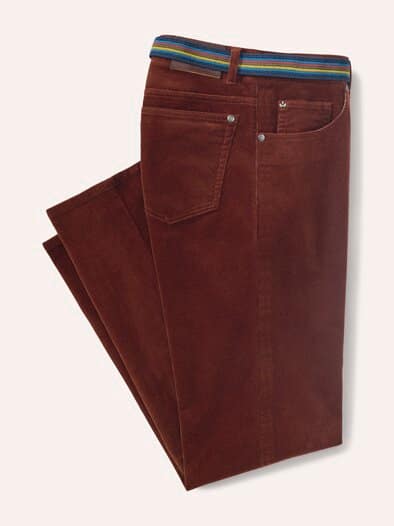Gürtel-Cord Five-Pocket Rostbraun