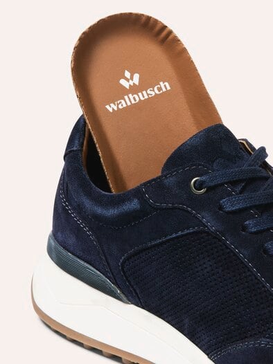 Velours Perfo Sneaker Marine