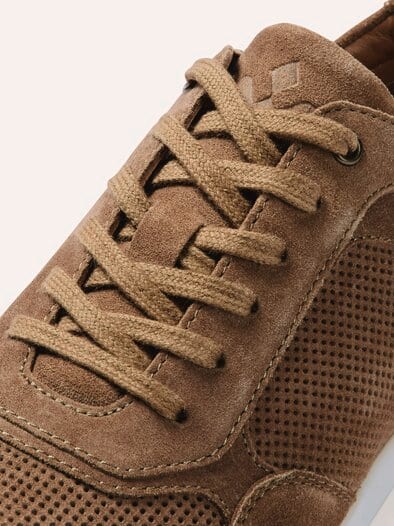 Velours Perfo Sneaker Cognac