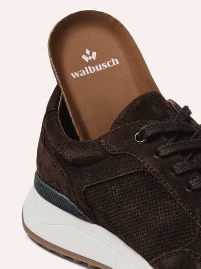 Velours Perfo Sneaker Braun