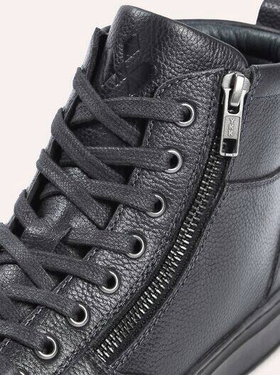 Leder-Schnürer Hightop Blau