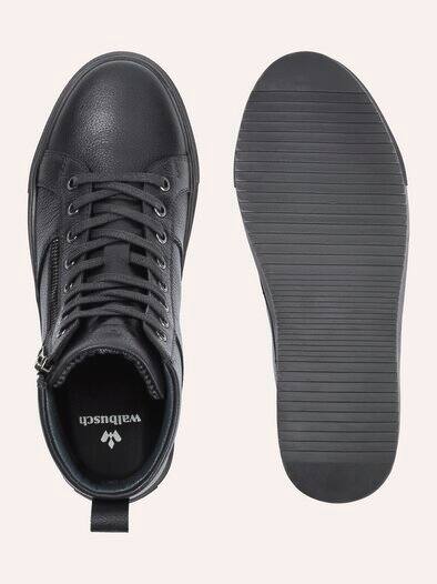 Leder-Schnürer Hightop Blau
