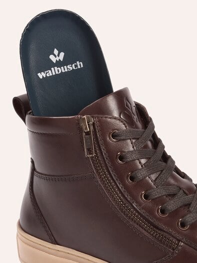 Leder-Schnürer Hightop Braun