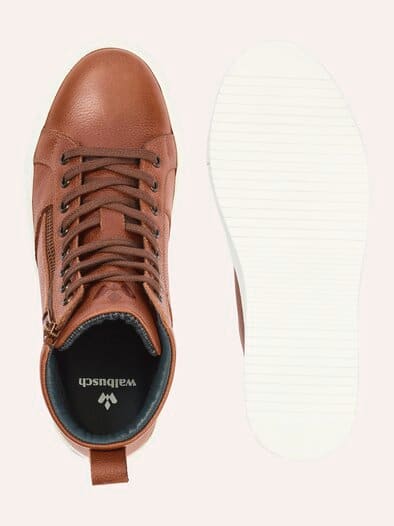 Leder-Schnürer Hightop Cognac