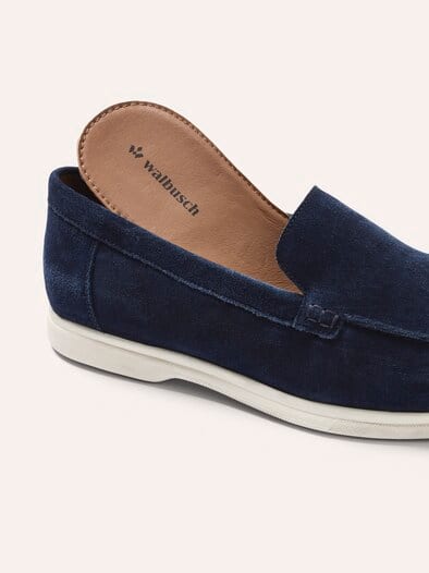 Velours-Loafer Blau