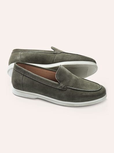 Velours-Loafer Salbei