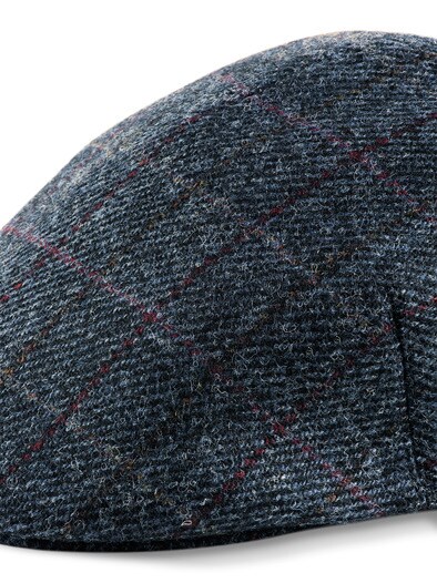 Schiebermütze Harris Tweed Marine
