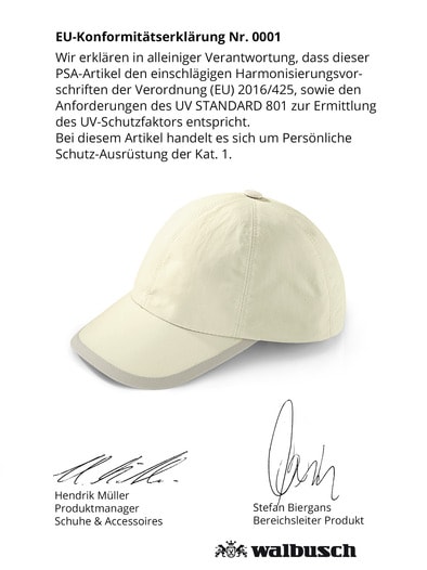Baseballkappe UV-Schutz Sand