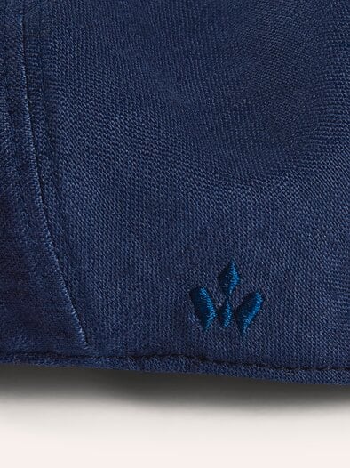 Leinen Schiebermütze UV-Schutz Blau