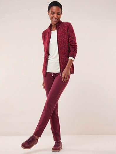 Strickjacke Stern Merlot