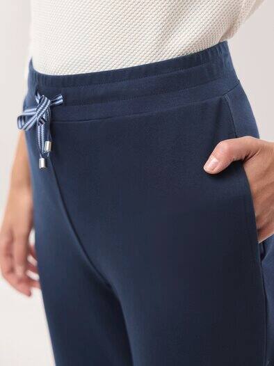Baumwollstretch Hose Marine