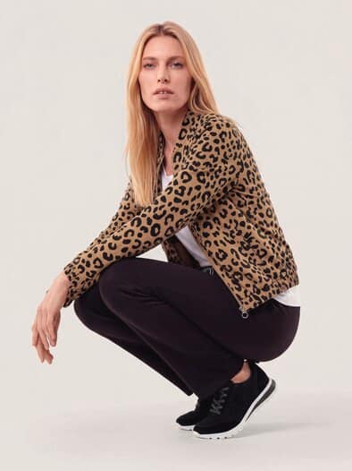Baumwollstretch Blouson Leo Druck