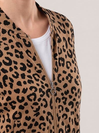 Baumwollstretch Blouson Leo Druck