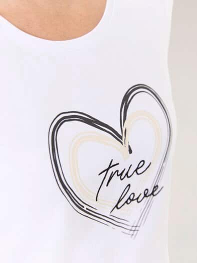 Baumwollshirt mit Herz Offwhite