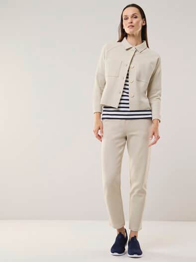 Jersey Twill Jacke Kiesel