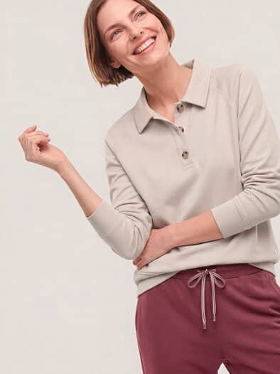 Baumwollstretch Polo Creme