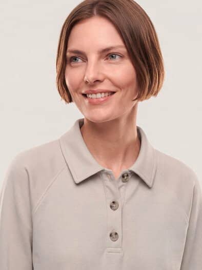Baumwollstretch Polo Creme
