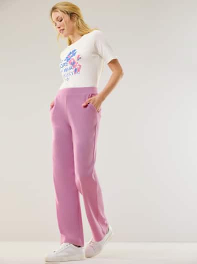 Baumwollstretch Marlenehose Orchidee