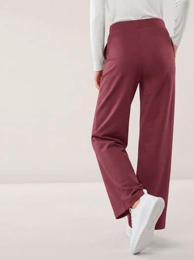 Baumwollstretch Hose mit weitem Bei Merlot