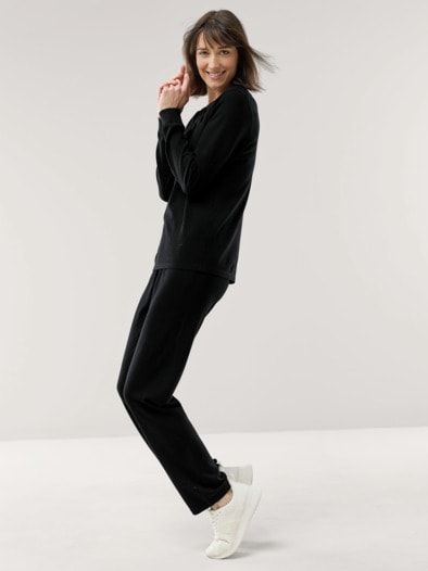 Lounge Strickhose Schwarz