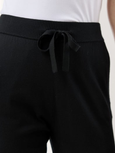 Lounge Strickhose Schwarz