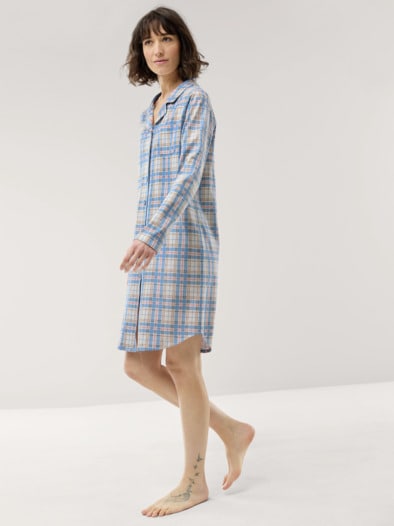 Jersey Flanell Nachthemd Karo
