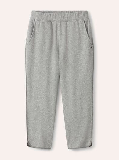 Baumwollstretch Caprihose Grau Melange
