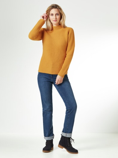 Cashmino Pullover Nahtlos Safran