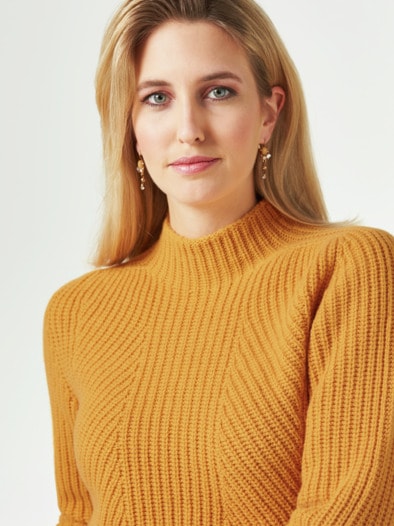 Cashmino Pullover Nahtlos Safran