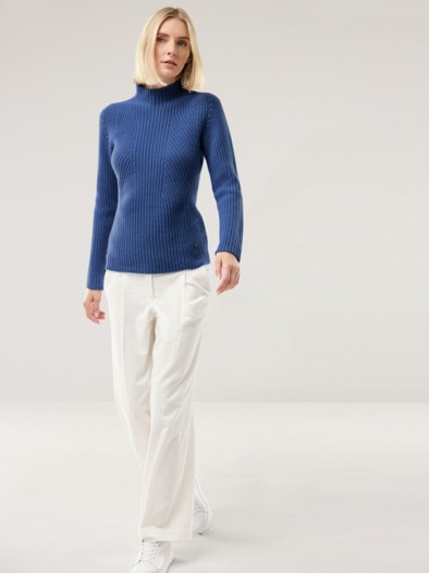 Cashmino Pullover Nahtlos Atlantikblau
