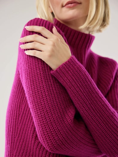 Cashmino Pullover Nahtlos Beere