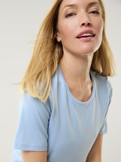 Viskose-Shirt Cashmere Blue