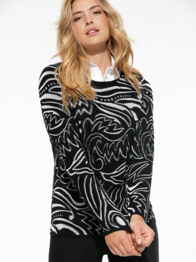 Jacquard- Pullover Black&White