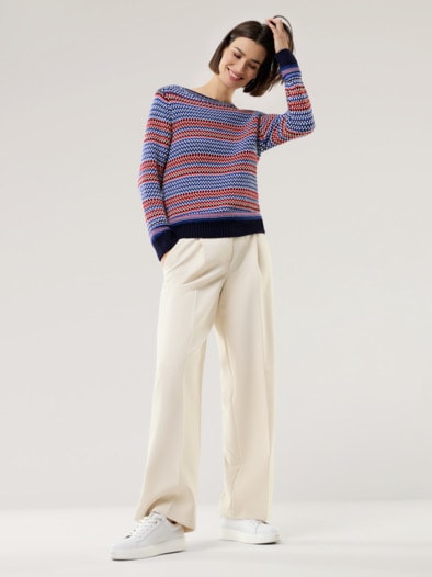 Baumwoll-Pullover Nordic Stripe Marine Multicolor