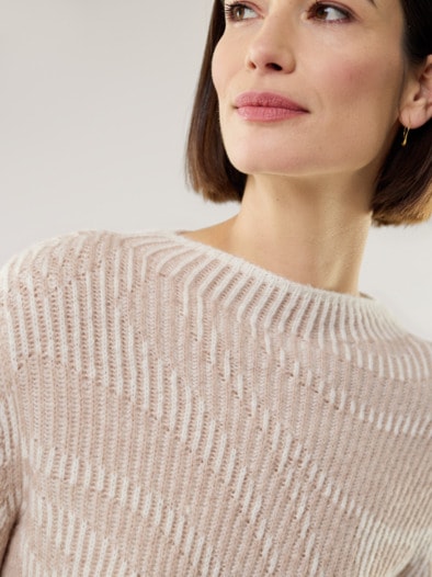 Kuschelgarn Pullover Vanise Natur/Offwhite