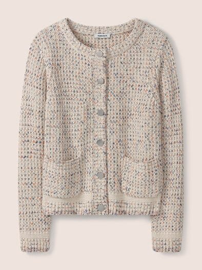 Strickjacke Bouclegarn Multicolor Offw
