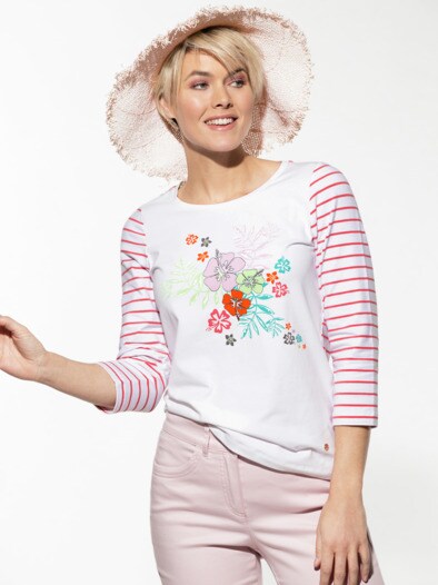 Baumwollshirt Hibiskus Baumwollshirt Hibiskus