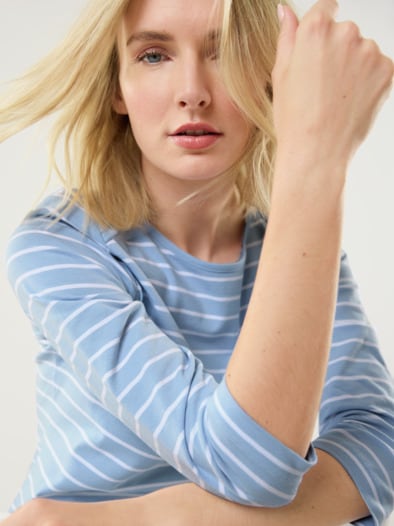 Ringelshirt la Ville Skyblue/Weiß