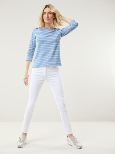 Ringelshirt la Ville Skyblue/Weiß