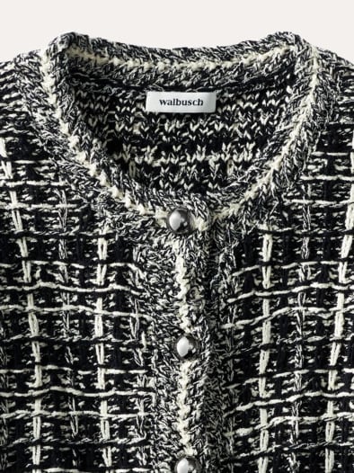 Tweed Strickjacke Black&White Schwarz/Offwhite