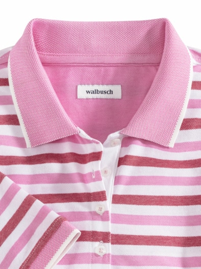 Extraglatt Sommer-Polo Feuerrot/Softpink