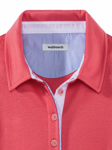 Poloshirt Strukturmuster Koralle