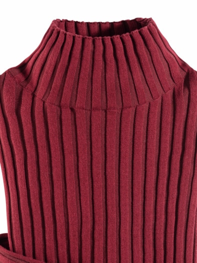 Stehbund-Pullover Diagonalrippe Barolo