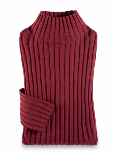 Stehbund-Pullover Diagonalrippe Barolo