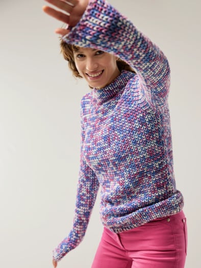 Leichtgewicht-Pullover Multicolor Jeansblau