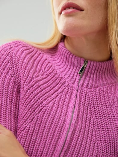 Patentstrickjacke Nahtlos Fuchsia